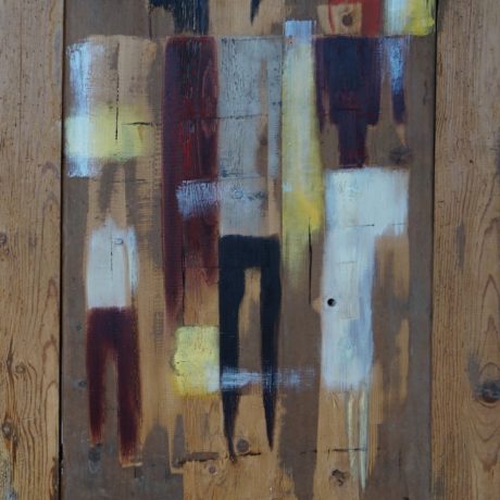 Huile sur bois porte ancienne 73x105 cm 