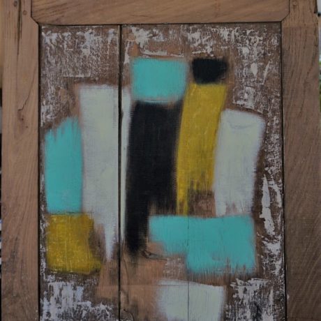 Huile sur bois sable  78 x 60 cm