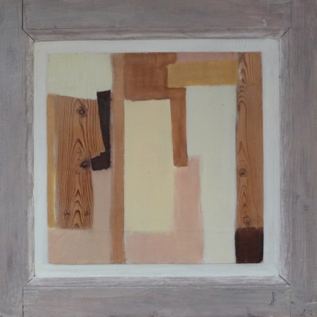 Huile sur bois porte ancienne 77,5 x 76 cm