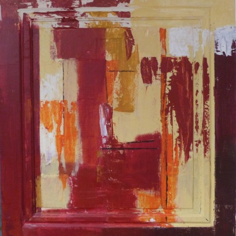 huile sur bois porte ancienne 67 cm x 74 cm