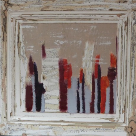 Huile sur bois porte ancienne 77,5 cm x 74 cm vendue